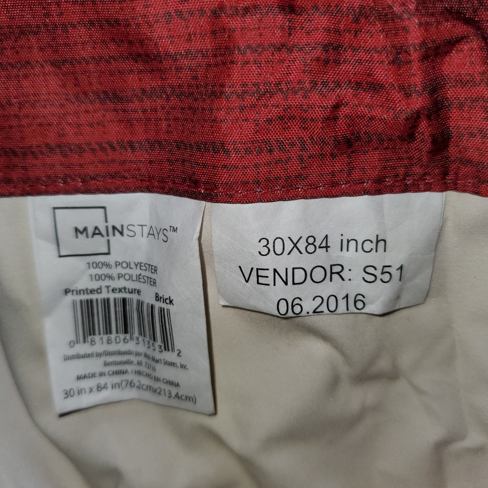 Red curtain panels